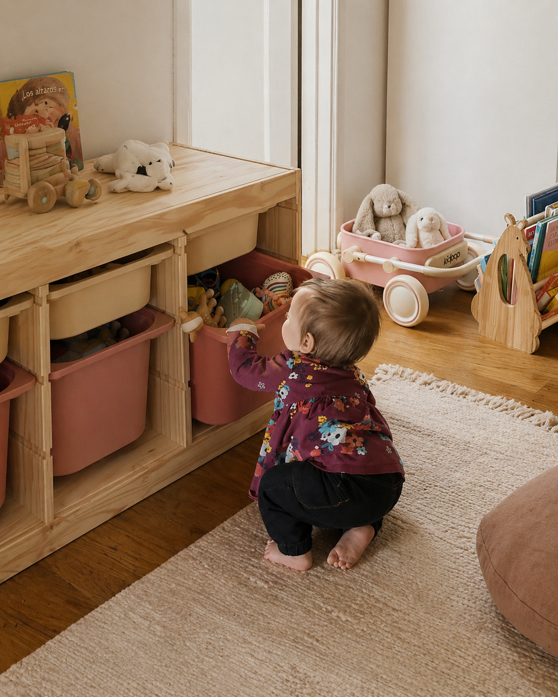 Warm nursery detail with natural textures